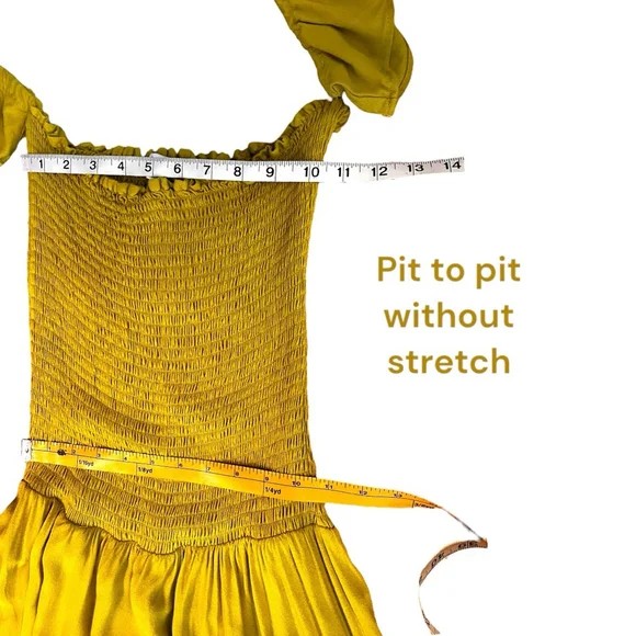 Young Fabulous & Broke Freida Off-the-shoulder Maxi Dress, M, Chartreuse Yellow - Picture 9 of 16